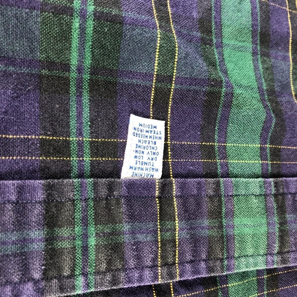Vtg Polo Ralph Lauren Shirt Mens XL Green Big Oxford Blackwatch OCDB Tartan